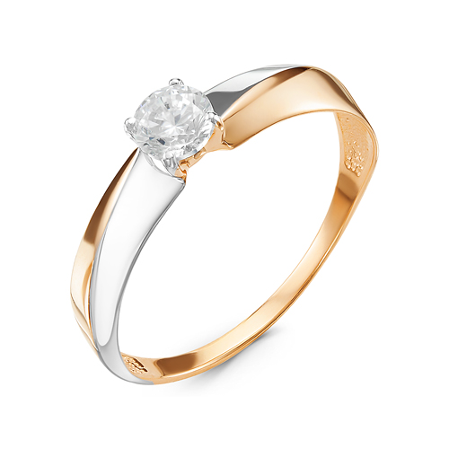 Кольцо, золото, фианит, 117041